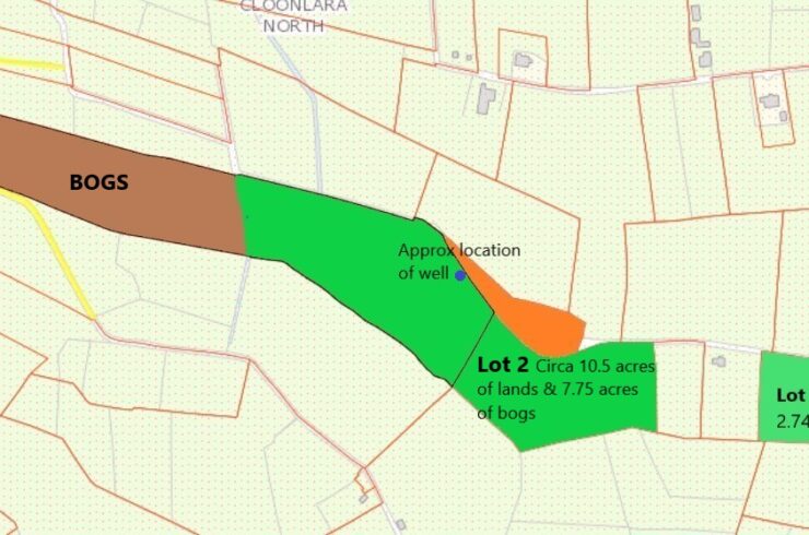 Cloonlara North,Glenamaddy,Co Galway **Circa 12.64 Acres of Lands & C7.75 acres of bogs** SOLD AT AUCTION — Gerry Coffey Auctioneer and Valuer