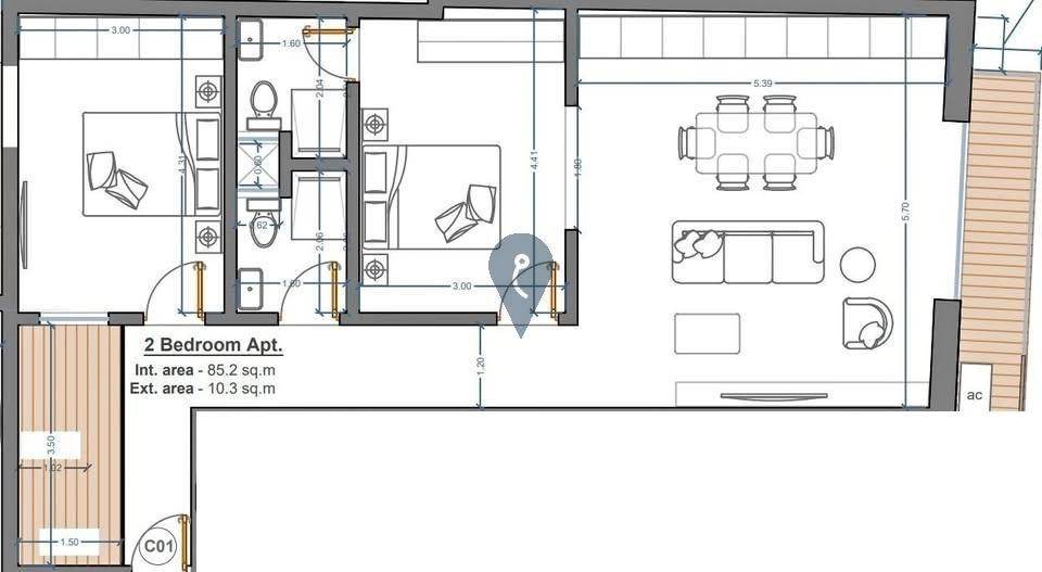 Apartment in Fleur-de-lys - REF 83463 — Zanzi Homes