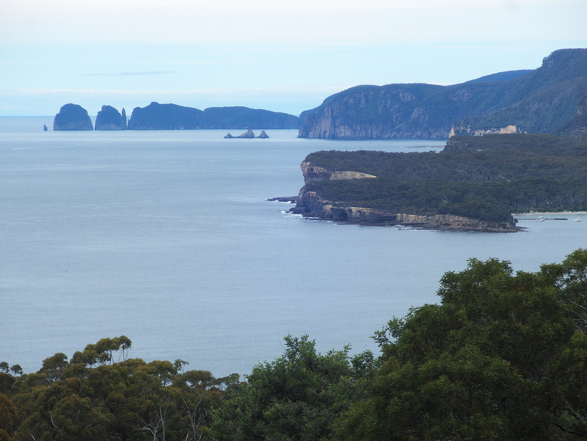 Cape Hauy and Fossil Island from Tasman Bay lookout, Tasmania